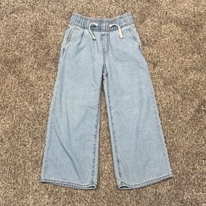 Old Navy Girls Wide-Leg Light Blue Denim Pull-On Pants